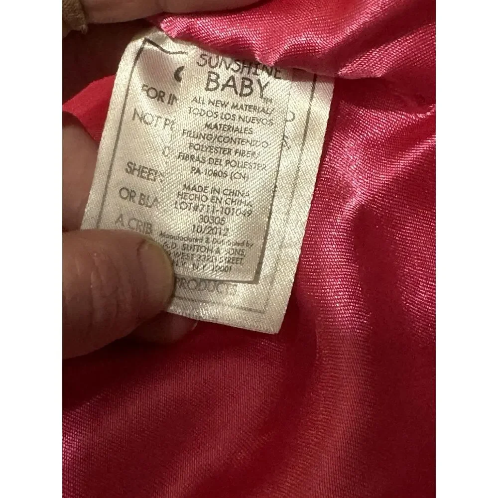Sunshine Baby Flamingo Cutie Embroidered Satin trim Lined Lovey Security Blanket